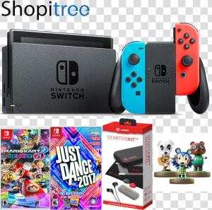 Nintendo Switch Console With Just Dance 17 Mario Kart   Nintendo Switch Games Just Dance  HD Png Download