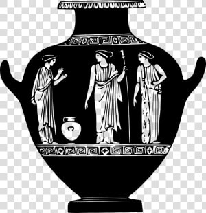 Ancient Greek Pottery Black And White  HD Png Download