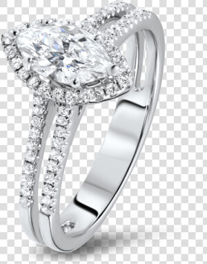 Diamond Ring In 18k White Gold   Pre engagement Ring  HD Png Download