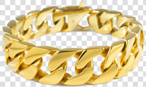 Gold Cuban Chain Bracelet  HD Png Download