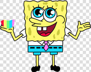 Spongebob Squarepants Rainbow Sticker By Bangerooo   Transparent Spongebob Squarepants Gif  HD Png Download