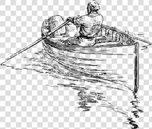 Line Art watercraft art   Rowing A Boat Drawing  HD Png Download