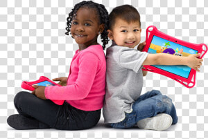 Teacher And Preschool Child Playing On A Hatch Tablet   Sitting  HD Png Download