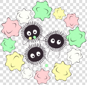 Soot Sprites And No Face From Spirited Away Look At  HD Png Download