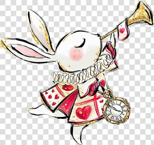  watercolor  bunny  rabbit  alice  aliceinwonderland  HD Png Download