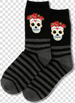 Women S Sugar Skull Crew Socks Class Slick Lazy Image   Sock  HD Png Download