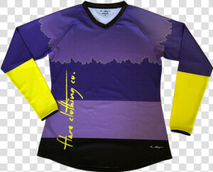 Flare Roost Downhill Jersey Purple   Long sleeved T shirt  HD Png Download