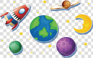 T Shirt Clip Art   Planetas Y Naves Espaciales  HD Png Download