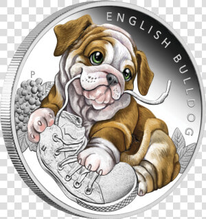 English Bulldog Tuvalu 1 2 Oz Silver Proof 50c Half   Английский Бульдог С Надписями  HD Png Download