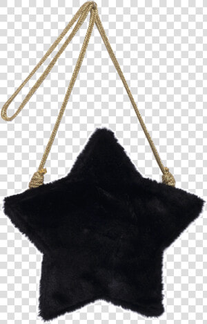 Black Faux Fur Girls Purse In The Shape Of A Star With   Shoulder Bag  HD Png Download