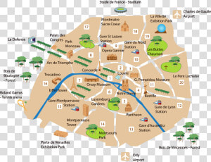 Paris Main Sightseeing Map   L Arc De Triomphe Arrondissement  HD Png Download