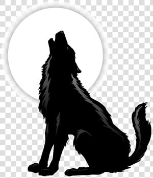 Gray Wolf Coyote Silhouette Clip Art   Sitting Howling Wolf Silhouette  HD Png Download