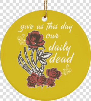 Daily Dead Rose Ceramic Circle Tree Ornament   Hybrid Tea Rose  HD Png Download