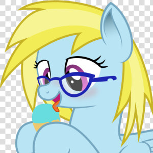 Blue vector  Female  Food  Glasses  Ice Cream  Licking    Cartoon  HD Png Download