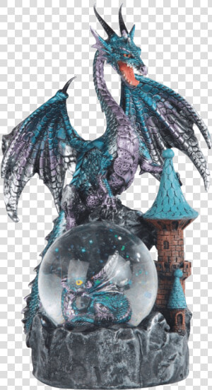 Blue Dragon On Castle Snow Globe   Snow Globe  HD Png Download