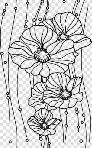 Vintage Flowers 4 Clip Arts   Vintage Flowers Black And White Clipart  HD Png Download