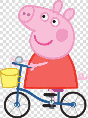 Peppa Pig In Bici  HD Png Download