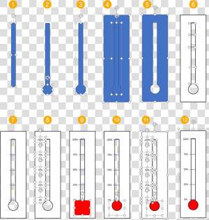 Create Thermometer Template With Shapes In Powerpoint   Thermometer Actual  HD Png Download