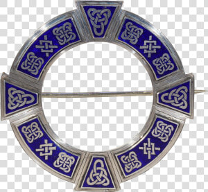 Large Antique Irish Plaid Pin Brooch Blue Enamel Celtic   Circle  HD Png Download