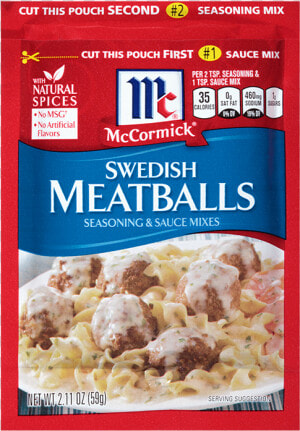 Mccormick® Swedish Meatballs Seasoning  amp  Sauce Mix   Mccormick Swedish Meatballs  HD Png Download