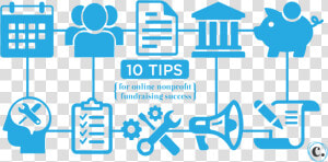 Change Starts Here 10 Tips For Online Nonprofit Fundraising   Icons  HD Png Download