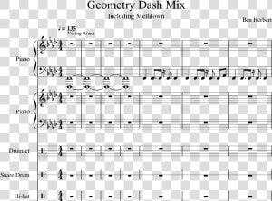 Geometry Dash Mix Sheet Music Composed By Ben Herbert   Sheet Music  HD Png Download