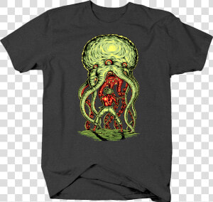 Cthulhu And Man With Shot Gun Hp Lovecraft Monster   Shirt  HD Png Download