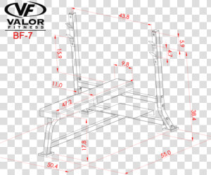 Valor Athletics Bf7 Bench Press Dimensions   Bench Press Rack Dimensions  HD Png Download