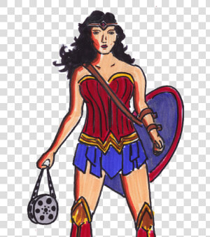 Wonder Woman Cartoon With Lasso  HD Png Download