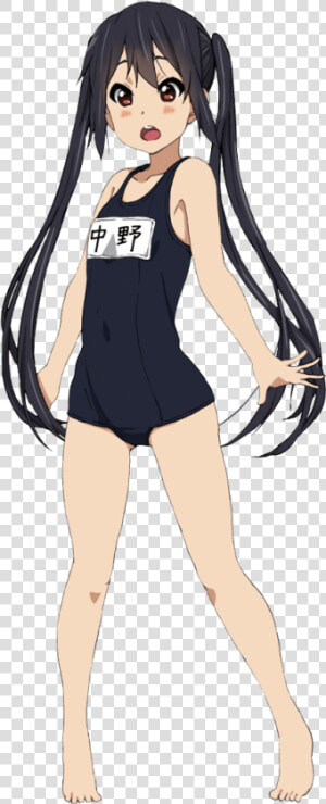 Azusa Nakano Tsumugi Kotobuki Hair Clothing Black Human   Azusa Nakano School Swimsuit  HD Png Download