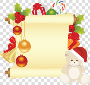 Vector Santa Scroll   Clipart Christmas Scroll  HD Png Download