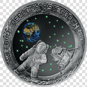 20 Euro Silver Coin Moon Landing 2019 Night View   50 Jahre Mondlandung Münze  HD Png Download