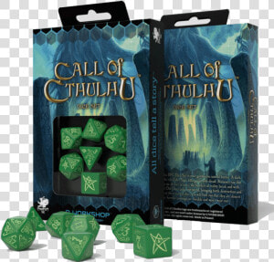 Dice 7 Set Call Of Cthulhu Green   Glow Data Rimg   Azathoth Dice Set Q Workshop  HD Png Download