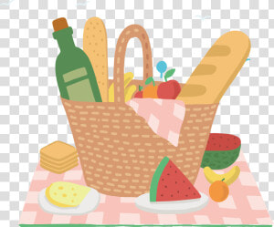 Picnic Clipart Fried Chicken   Cartoon Picnic Basket Png  Transparent Png