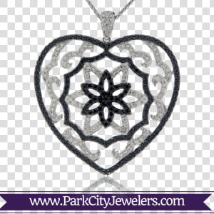 White And Black Diamond Heart Pendant   Park City Jewelers Ivory Ring  HD Png Download