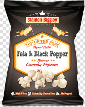 Stanton Biggley Feta  amp  Black Pepper Flavoured Crunchy   Cheese And Chive Popcorn  HD Png Download