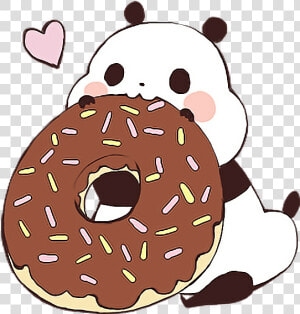  panda  cute  kawaii  donut  freetoedit   Donut Kawaii Pandas  HD Png Download