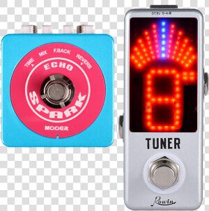 Mooer Spark Echo Micro Effect Pedal  amp  Rowin Tuner Make   Rowin Tuner Pedal  HD Png Download