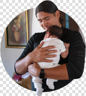 An Image Of A Man Holding His Newborn Son On His Chest   Girl  HD Png Download