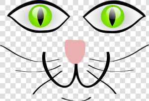 Vector Cats Open Mouth   Cat Eyes Clip Art Black And White  HD Png Download