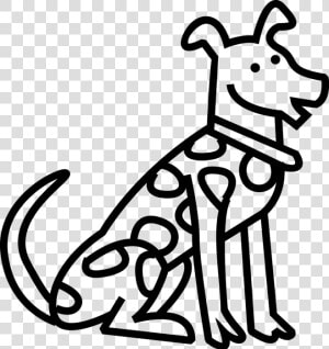 Vector Illustration Of Spotted Dalmatian Dog   Line Art  HD Png Download