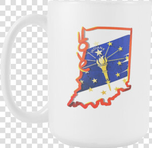 Love Indiana State Flag Map Outline 15oz Mug   Beer Stein  HD Png Download