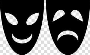 Theater  Comedy  Tragedy  Masks  Happy  Sad   2 Faces Happy And Sad  HD Png Download