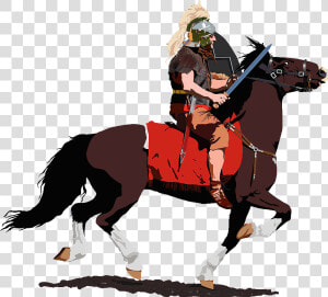 Roman Soldier On Horse Clipart   Roman Soldier On Horse Cartoon  HD Png Download