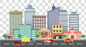 Clip Art Cartoon Cities   Drawing Pictures Of Smart City  HD Png Download