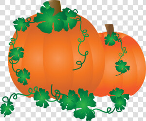 Drawing Of Orange Pumpkin With Green Leaves   Png Download   Calabaza Con Hojas Png  Transparent Png