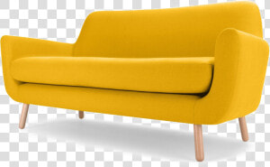 Part club Chair outdoor Furniture futon Pad   Yellow 3 Seater Sofa  HD Png Download