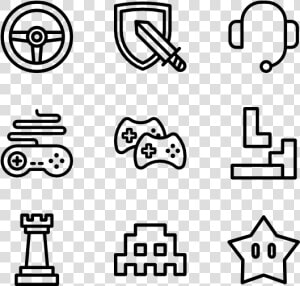 Linear Game Design Elements   Hand Drawn Social Media Icons Png  Transparent Png