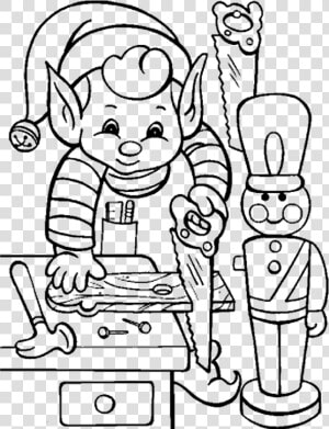 Printable Activity Elves In Christmas Coloring Pages   Christmas Coloring Pages Of Elves  HD Png Download