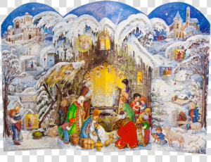 Advent Calendar Nativity Scene   Traditional Advent Calendars  HD Png Download